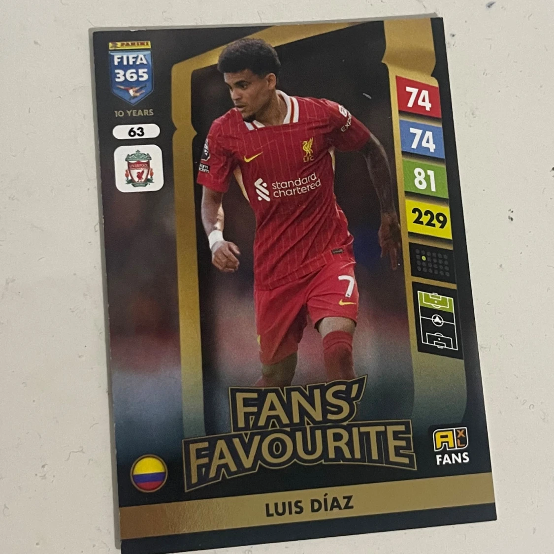 Fotbollskort Luis Diaz