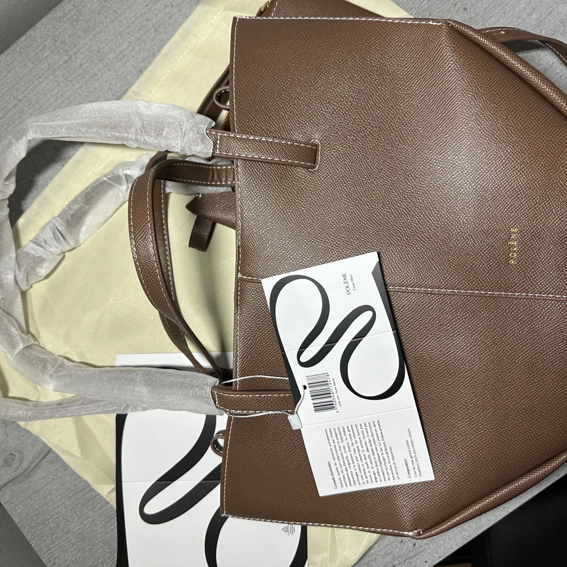 Brun handväska Polène Cyme Mini - 1