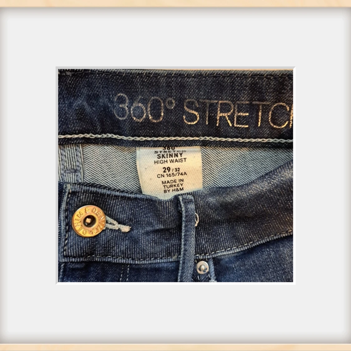 Mörkblå skinny jeans H&M high waist - 2