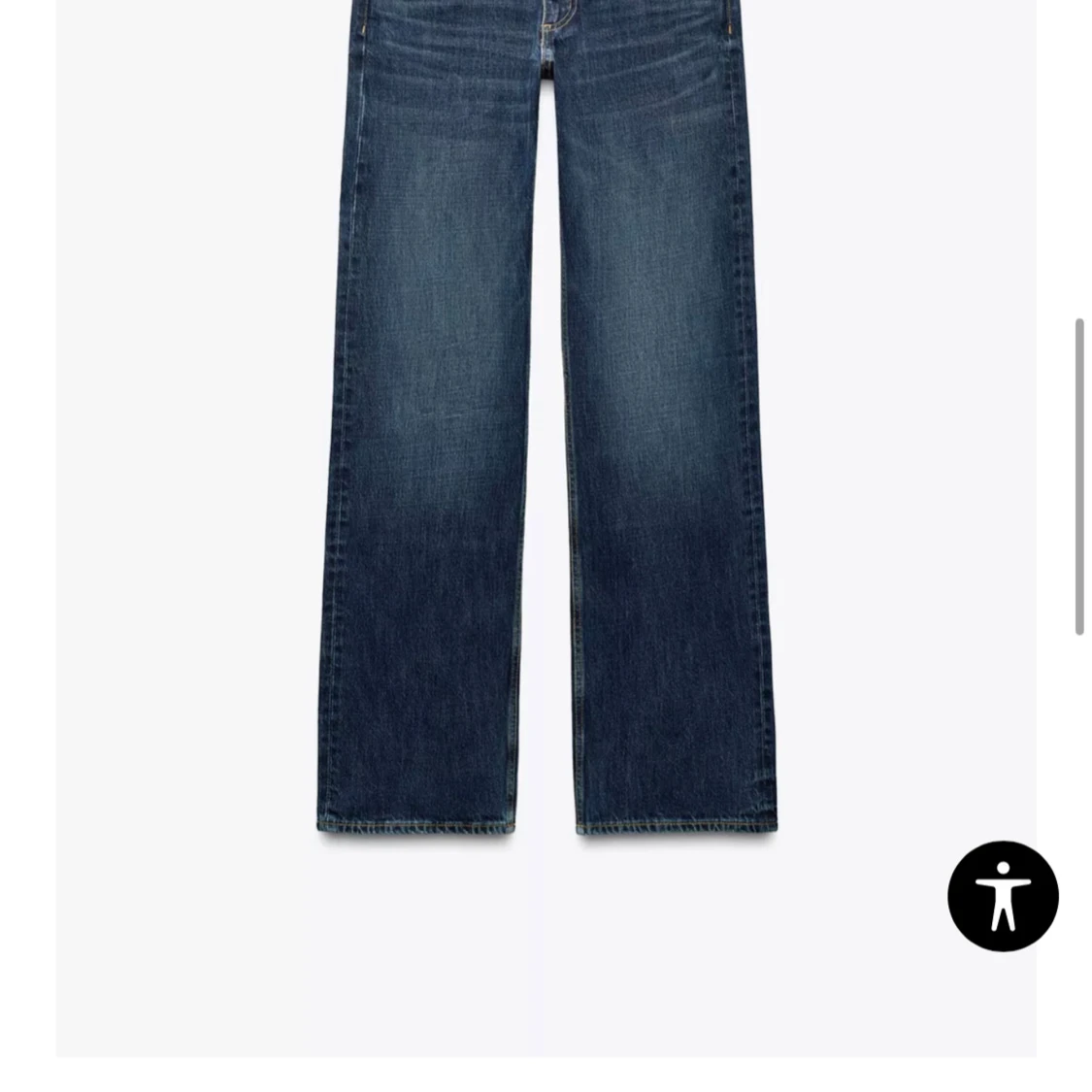 mörkblå jeans zara wide leg låg midja  - 1