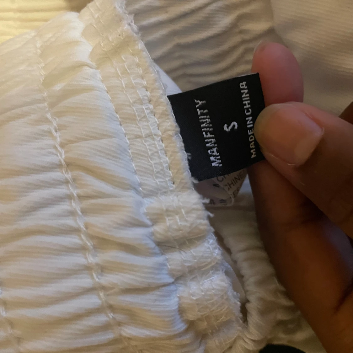 Vita cargopants med snörning, S - 1