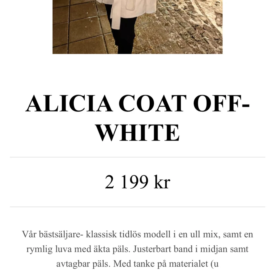 Beige kappa med päls huva - 4