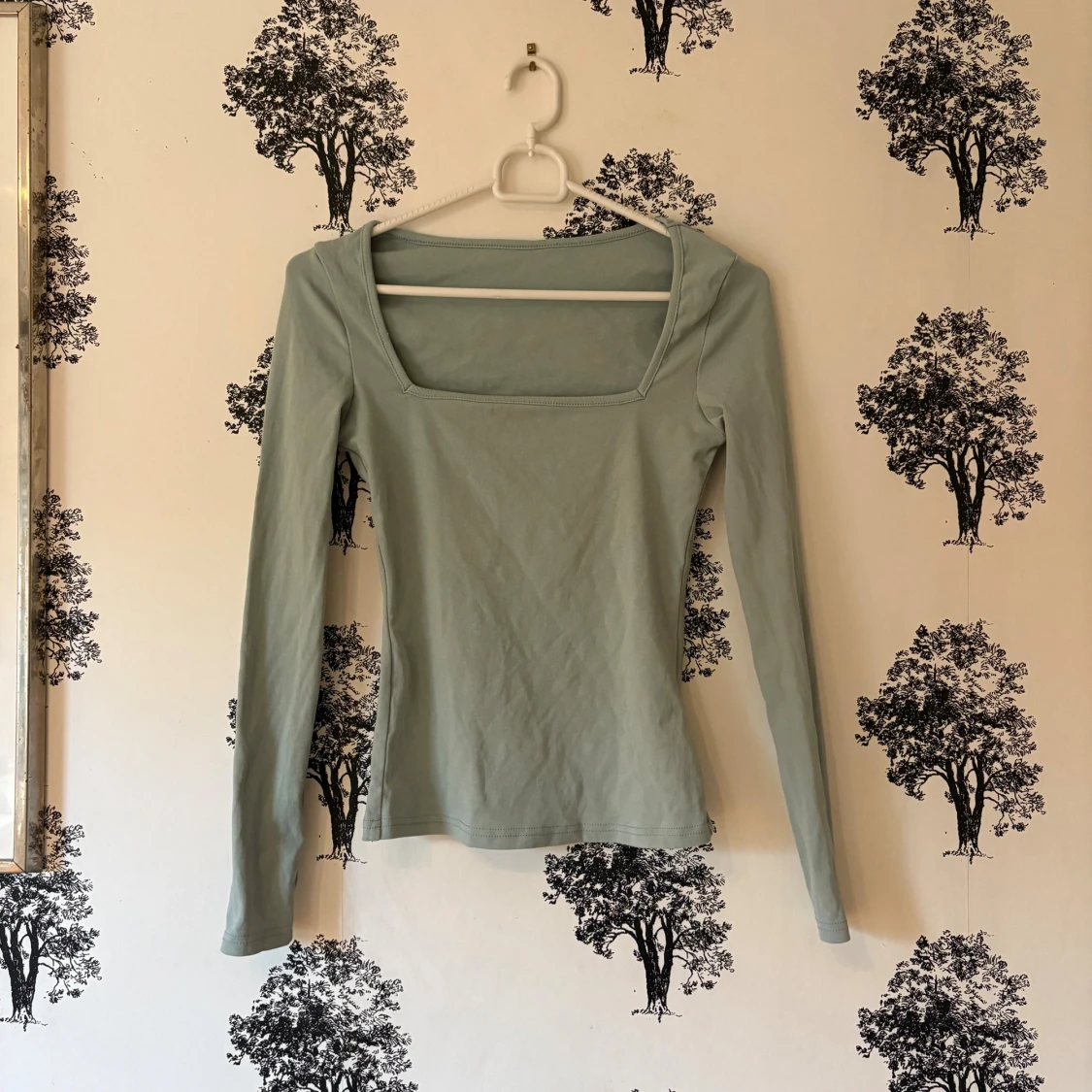 Ljusgrön långärmad topp från SHEIN