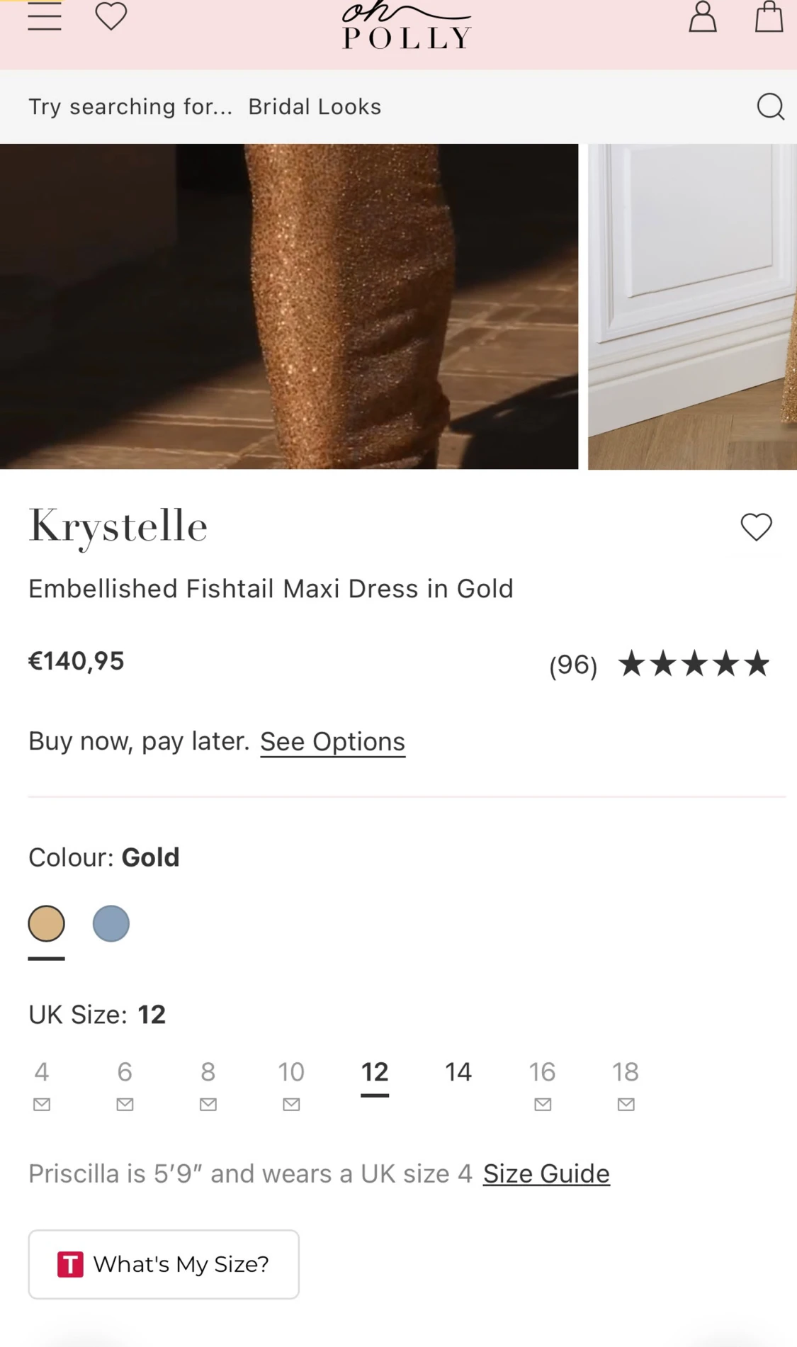 Guldig paljettklänning från Oh Polly - 3