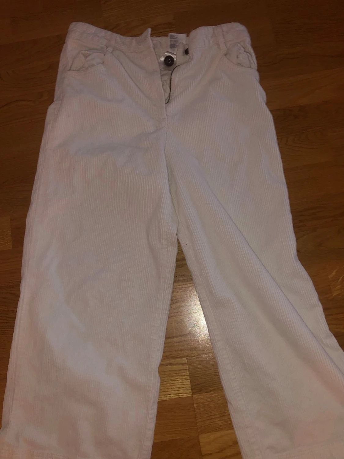 Vita manchesterbyxor med raka ben - 1