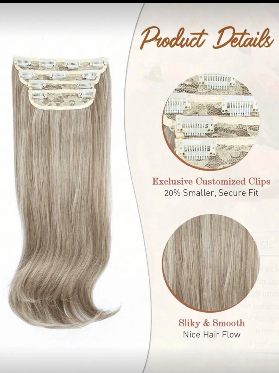 syntetisk hårförlängning med clips - 3