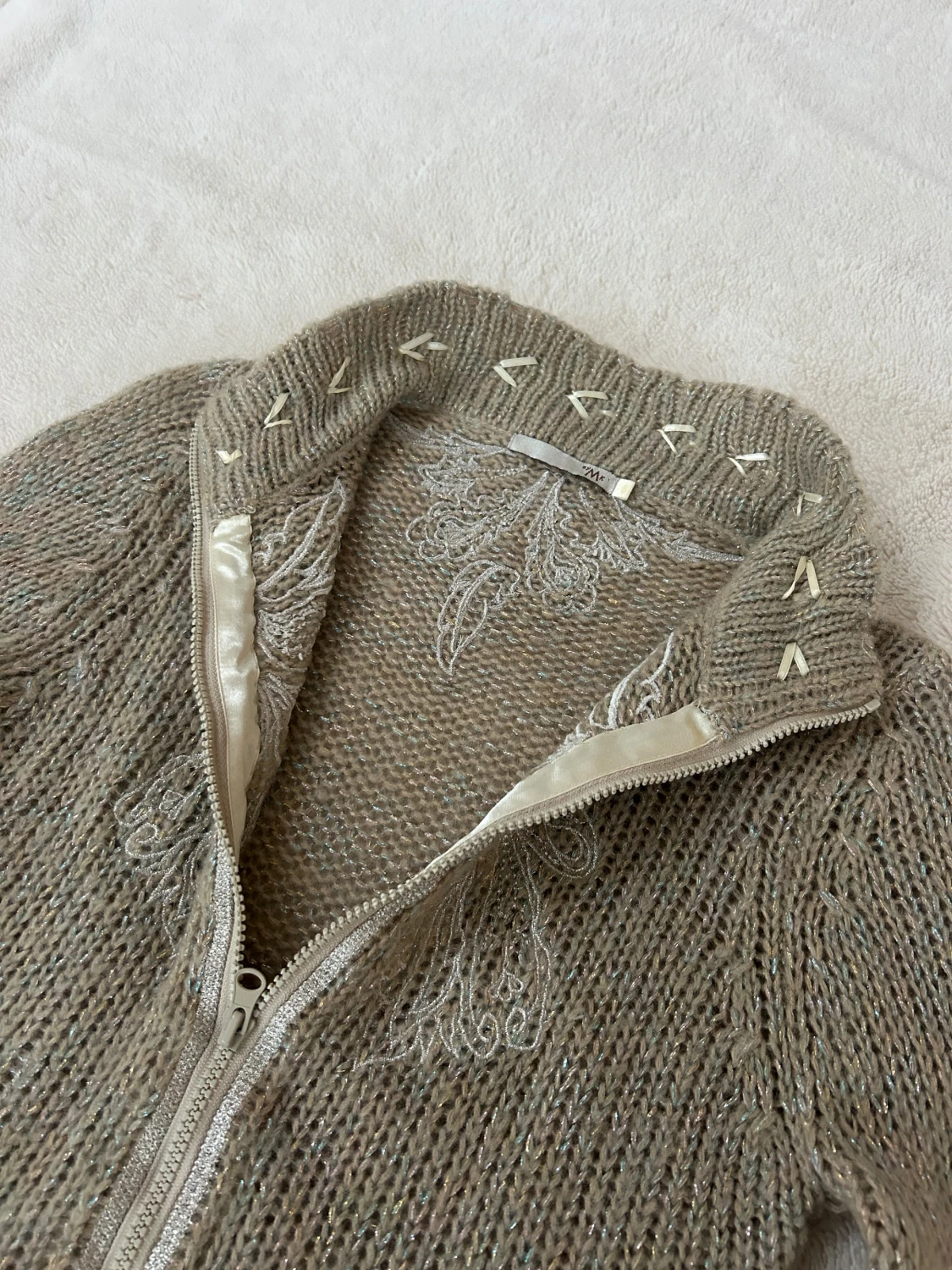 Stickad kofta i mohair-mix  - 5