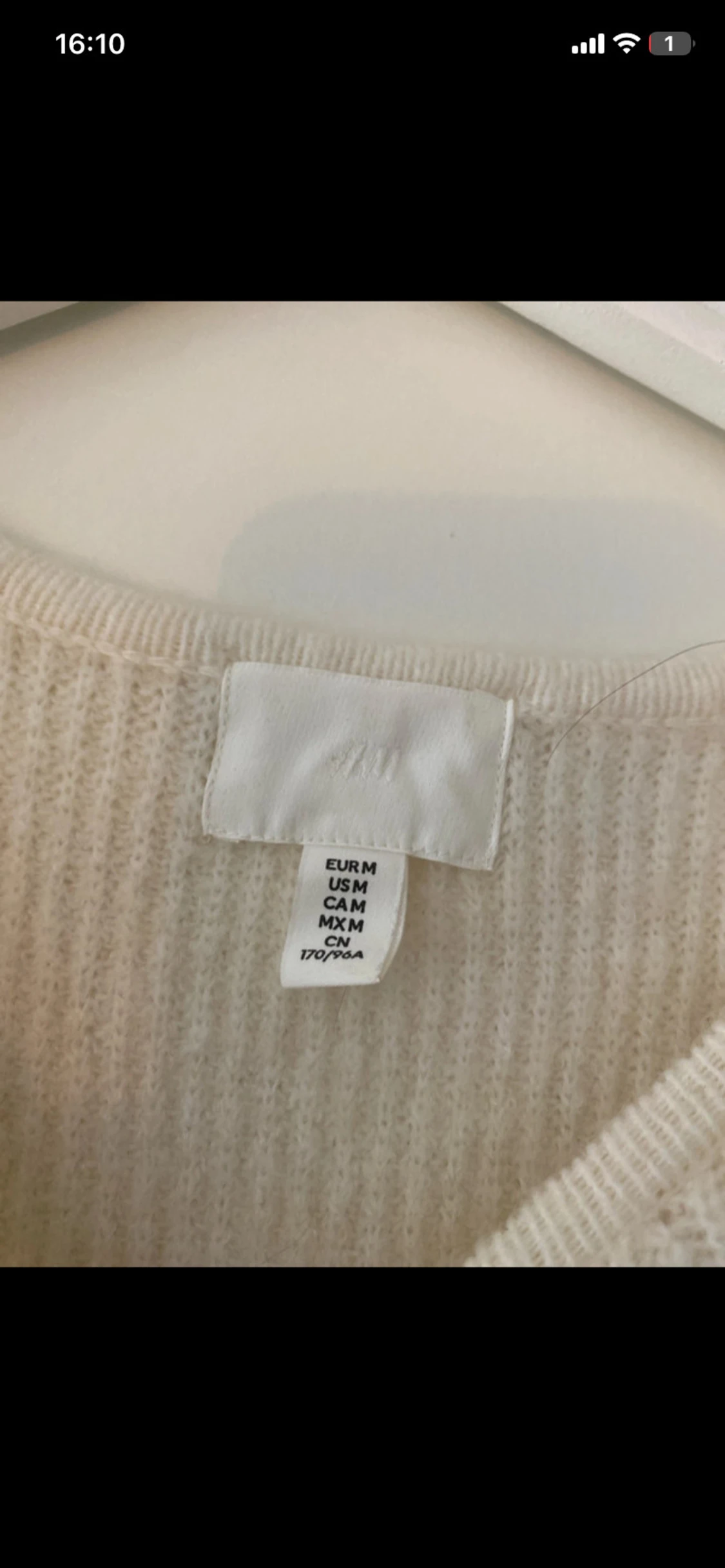 Ribbad vit stickad tröja från H&M - 1