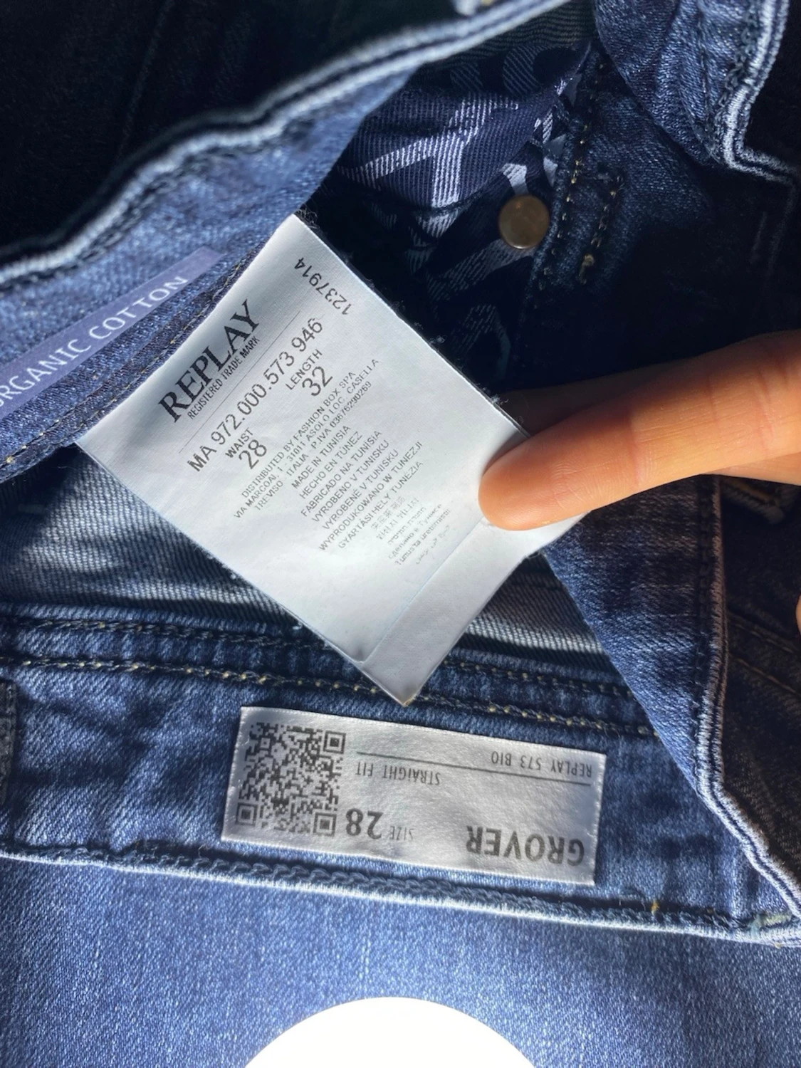 Mörkblå Replay Grover jeans - 4