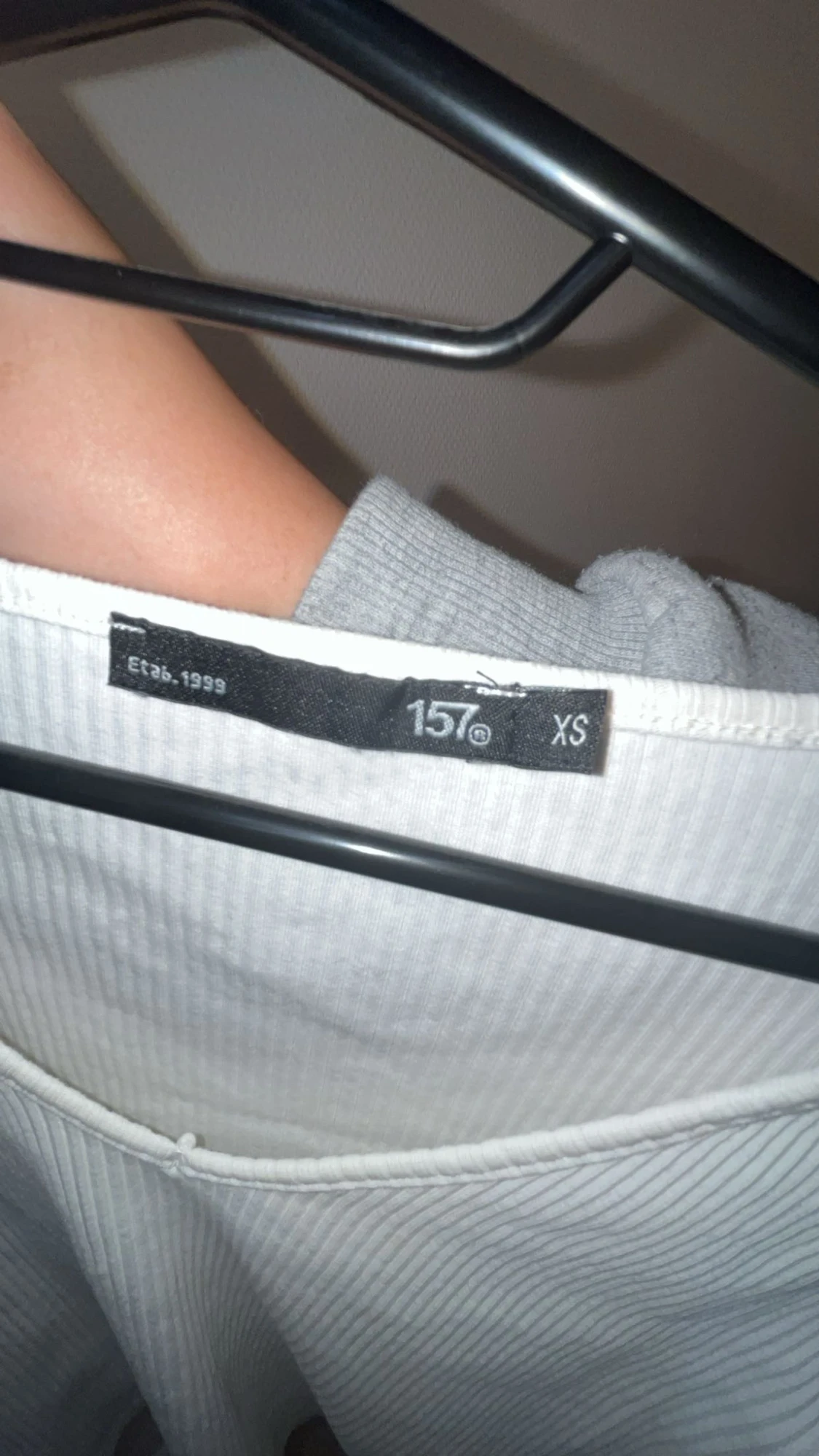 Vit ribbad långärmad topp 157 XS - 2