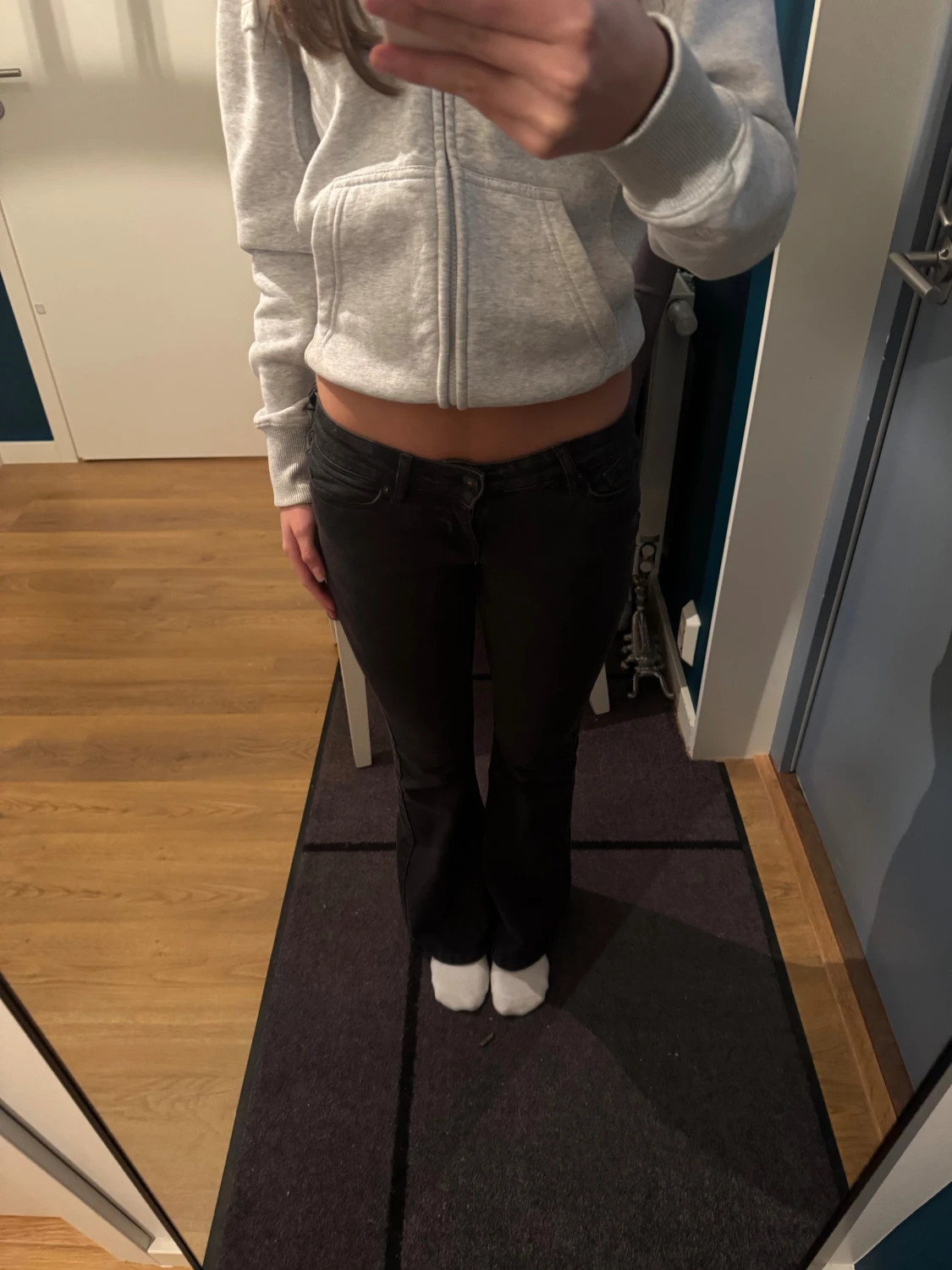 Svarta Lågmidjade jeans - 1