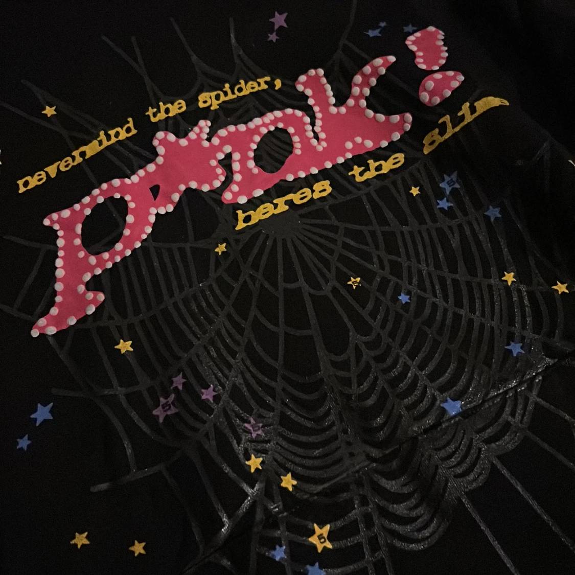 Svart hoodie från Sp5der med tryck - 3