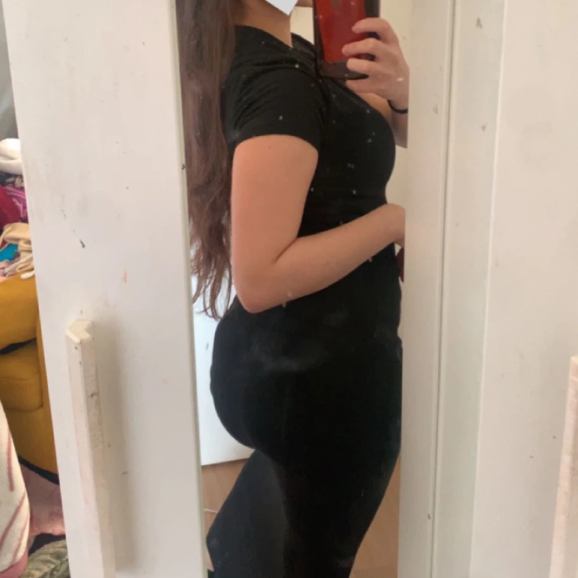 Svart tight långklänning