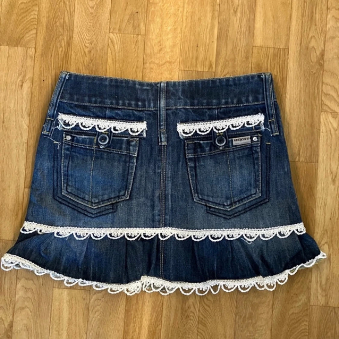 Jeanskjol med spets - 1