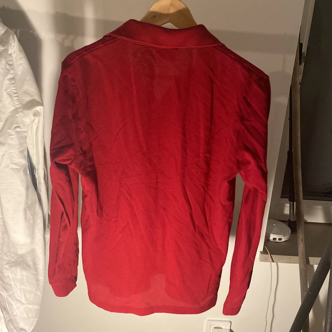 Vinröd långärmad pikétröja Lacoste - 1