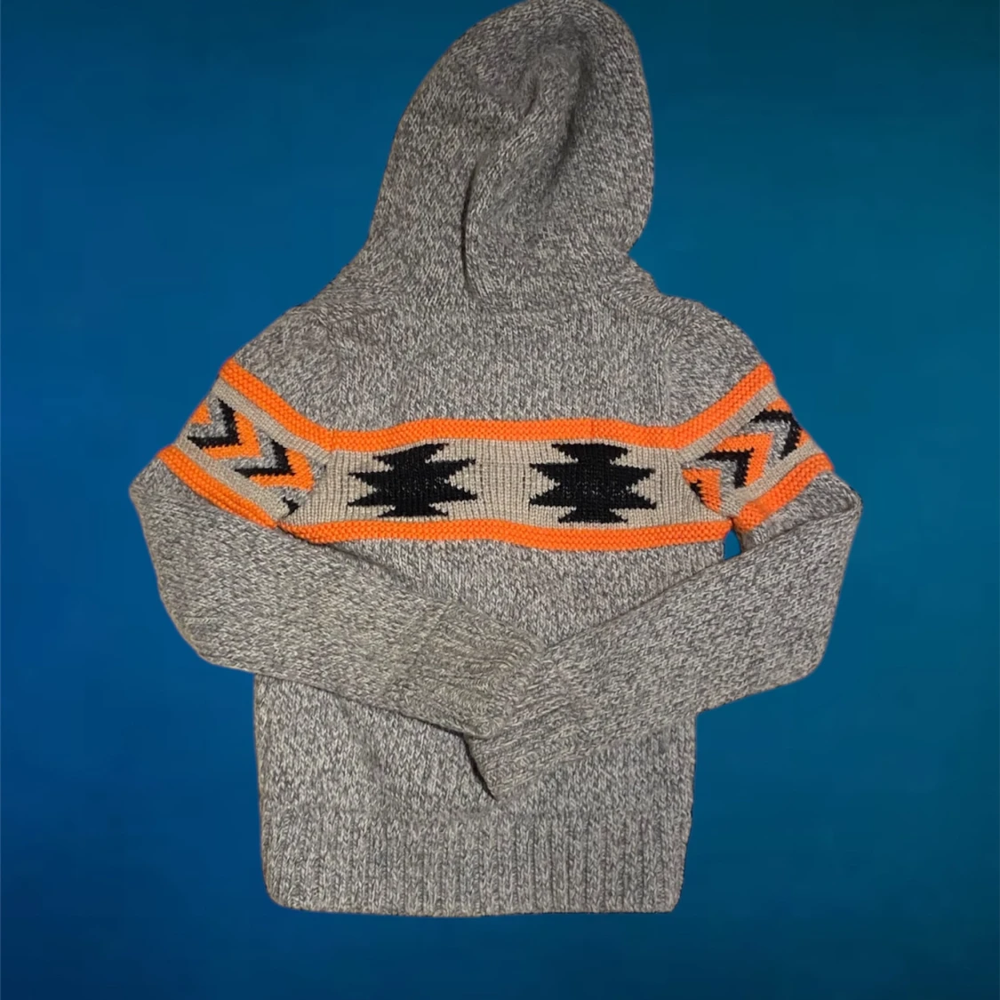 Grå stickad kofta med huva från Superdry - 1