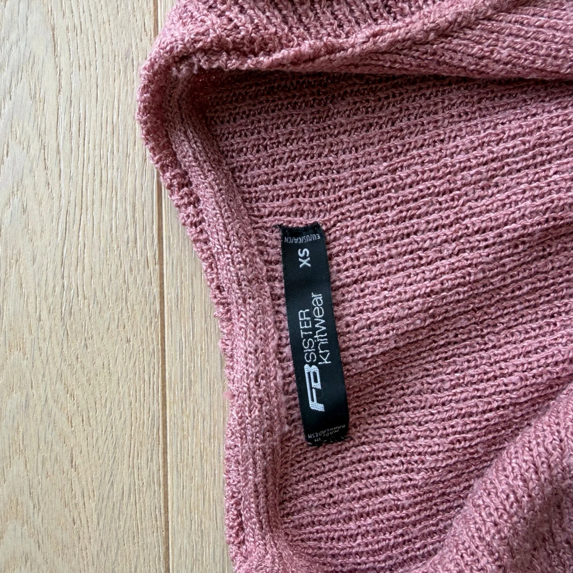 Rosa stickad kofta med huva FB Sister - 2