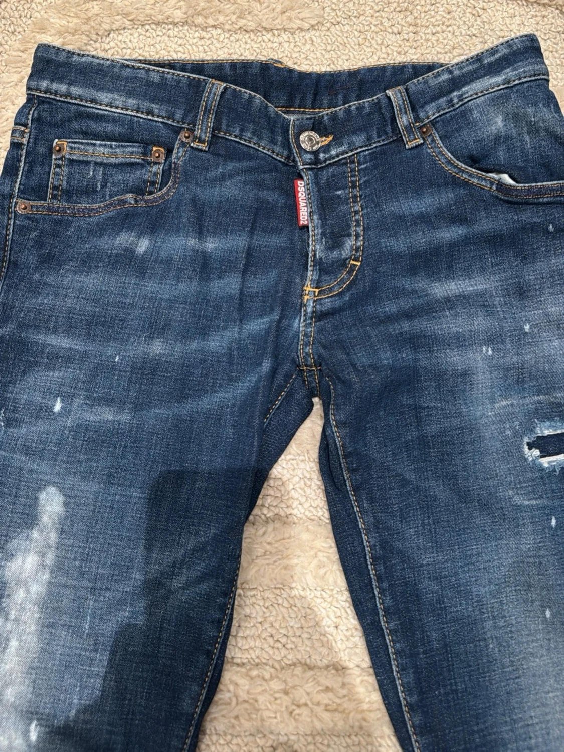 Blå Dsquared2 jeans med slitningar - 1