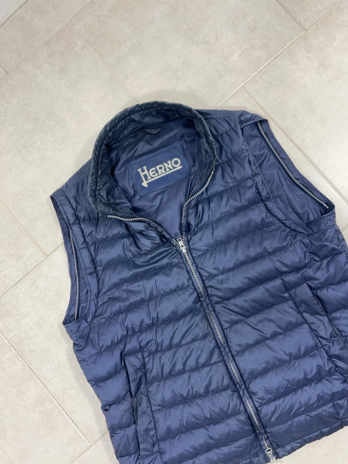 Herno Light Jacket Removable Arms Navy Blue - 4