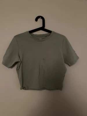 Grön croppad t-shirt från 157 - Enkel och stilren grön t-shirt från 157, kommit nån fläck framtill men vet inte från vad då jag använt den 1 gång