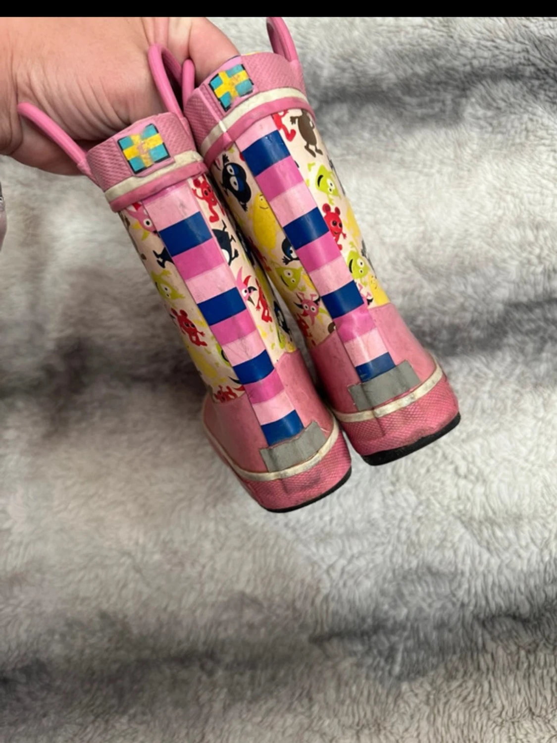 Färgglada rosa babblarna barnstövlar Vincent - 4