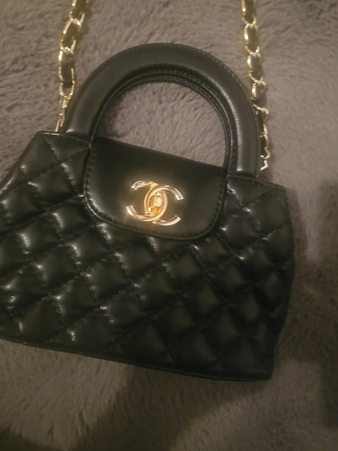 Svart quilted väska - 1