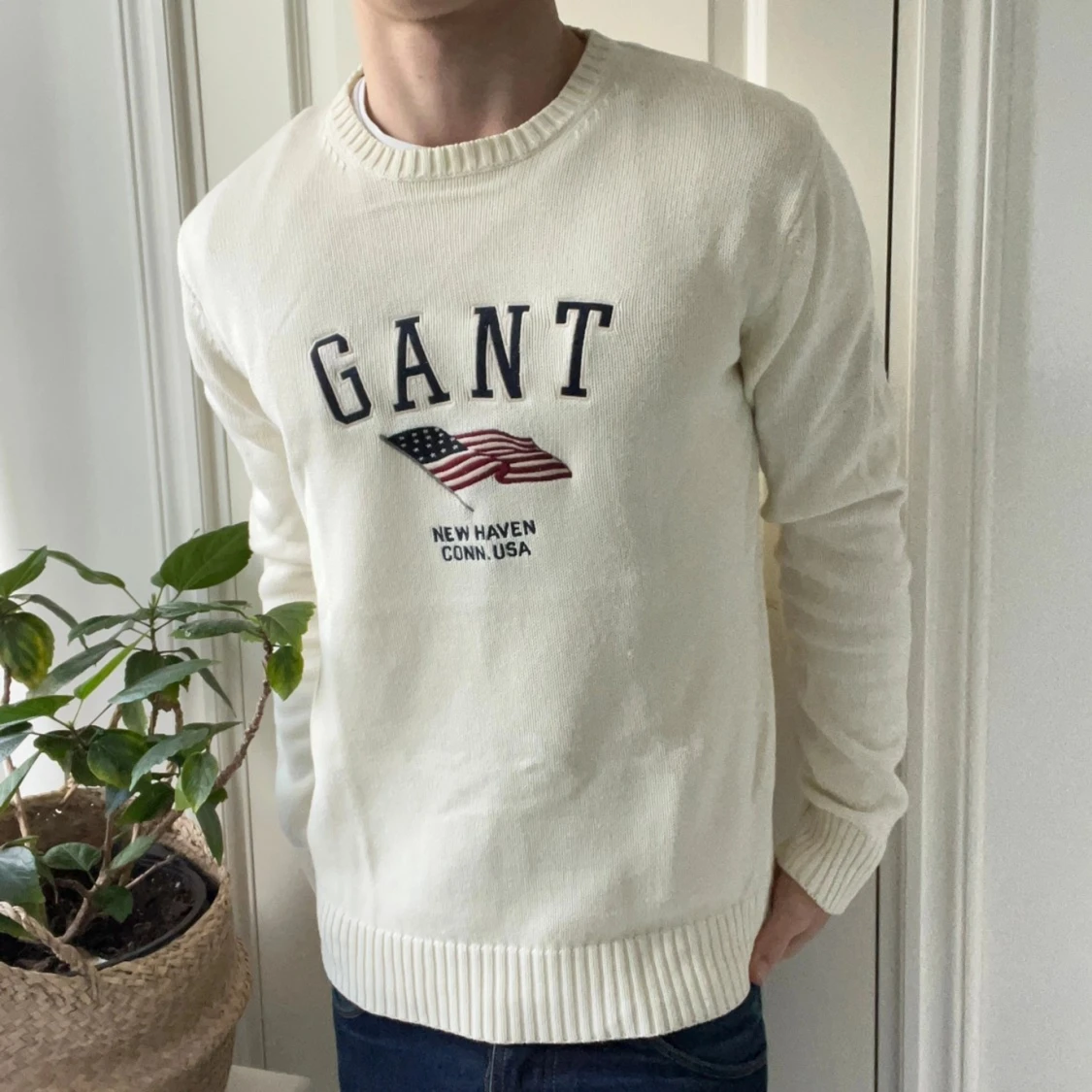 Gant tröja vit/ beige i storlek M - 5