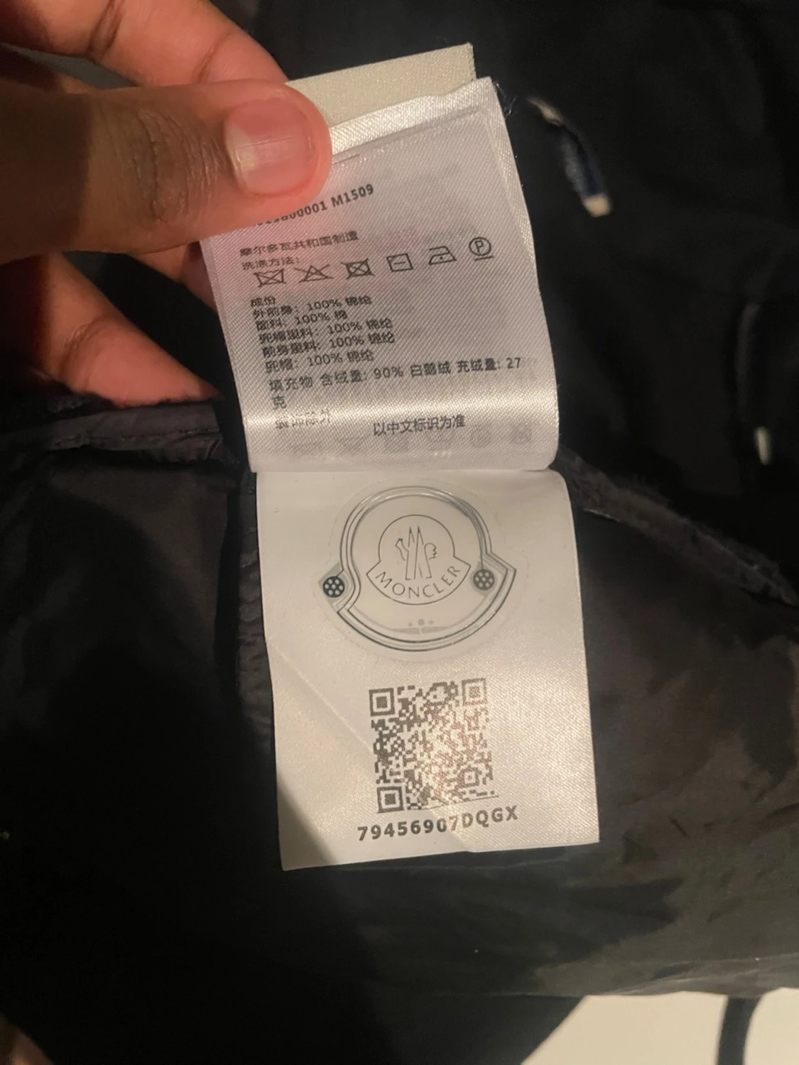 Svart teddyjacka med huva Moncler - 3