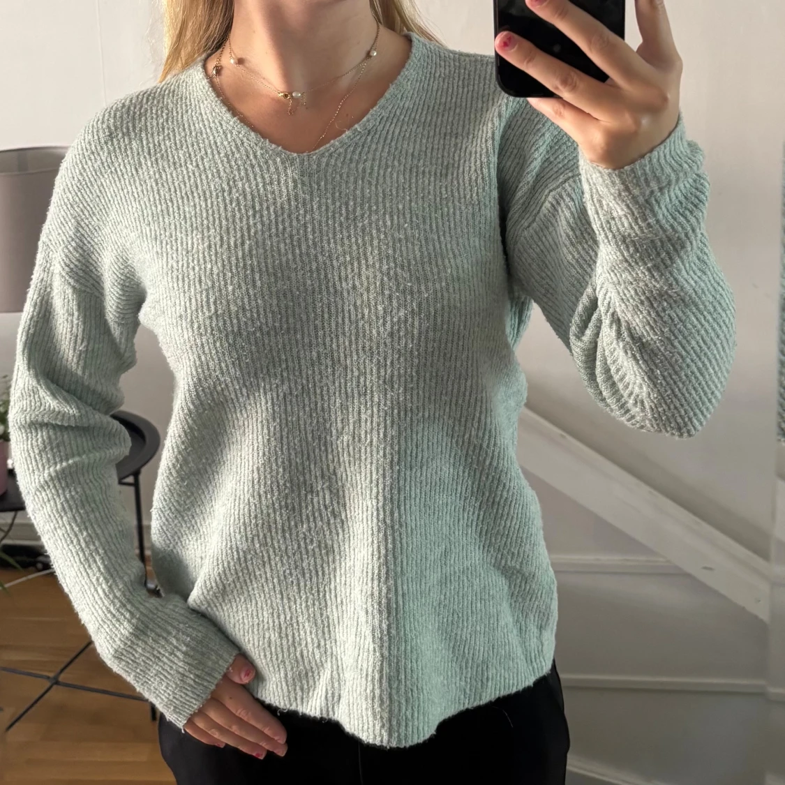 Mintgrön stickad tröja från ONLY