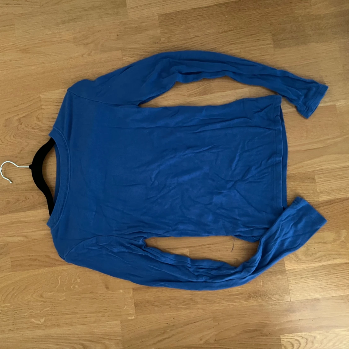 Blå ribbad långärmad tröja - 3