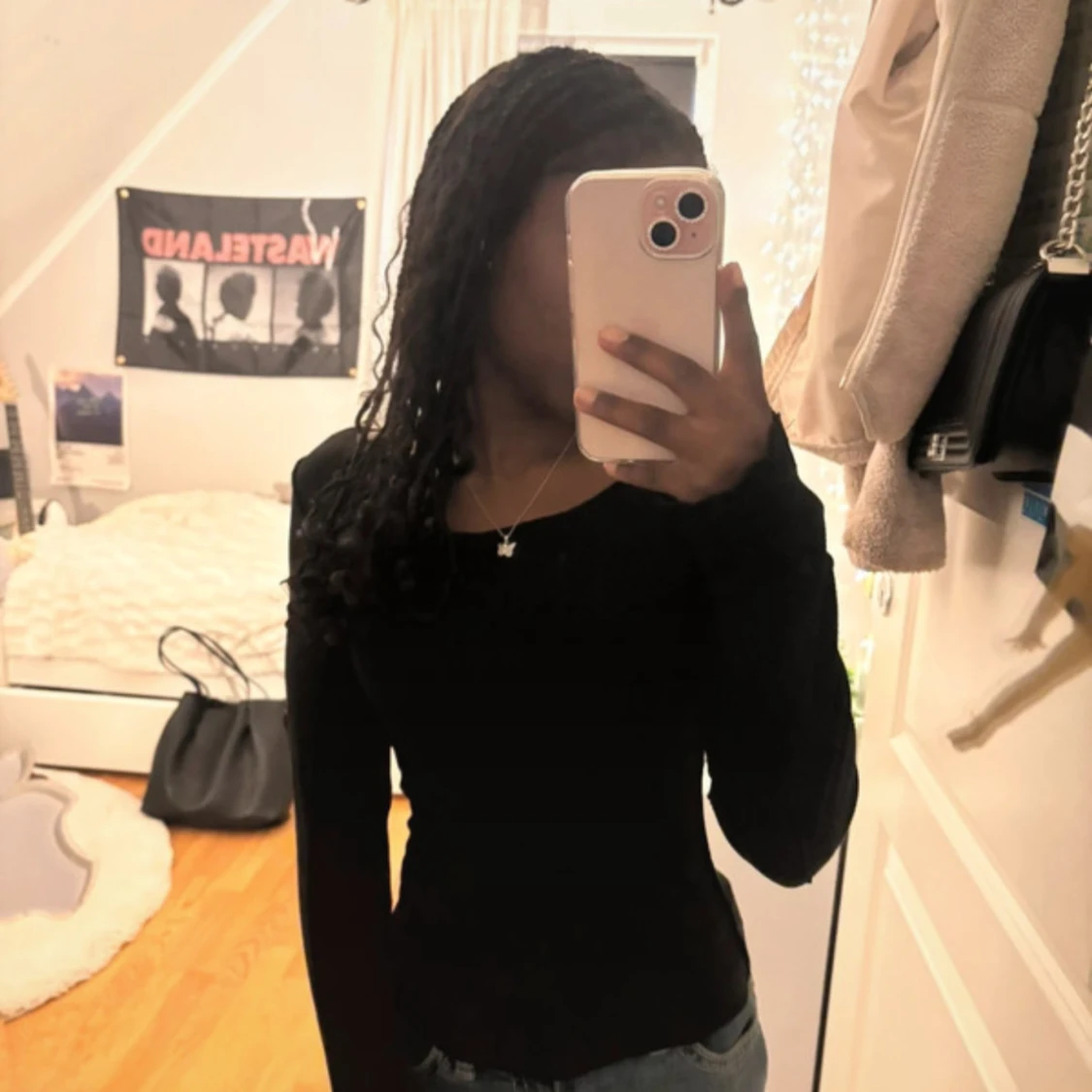 Svart långärmad topp  - 3