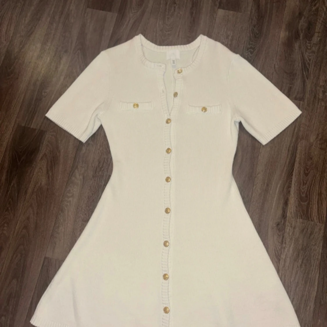 Stickad kortärmad klänning hm - 3