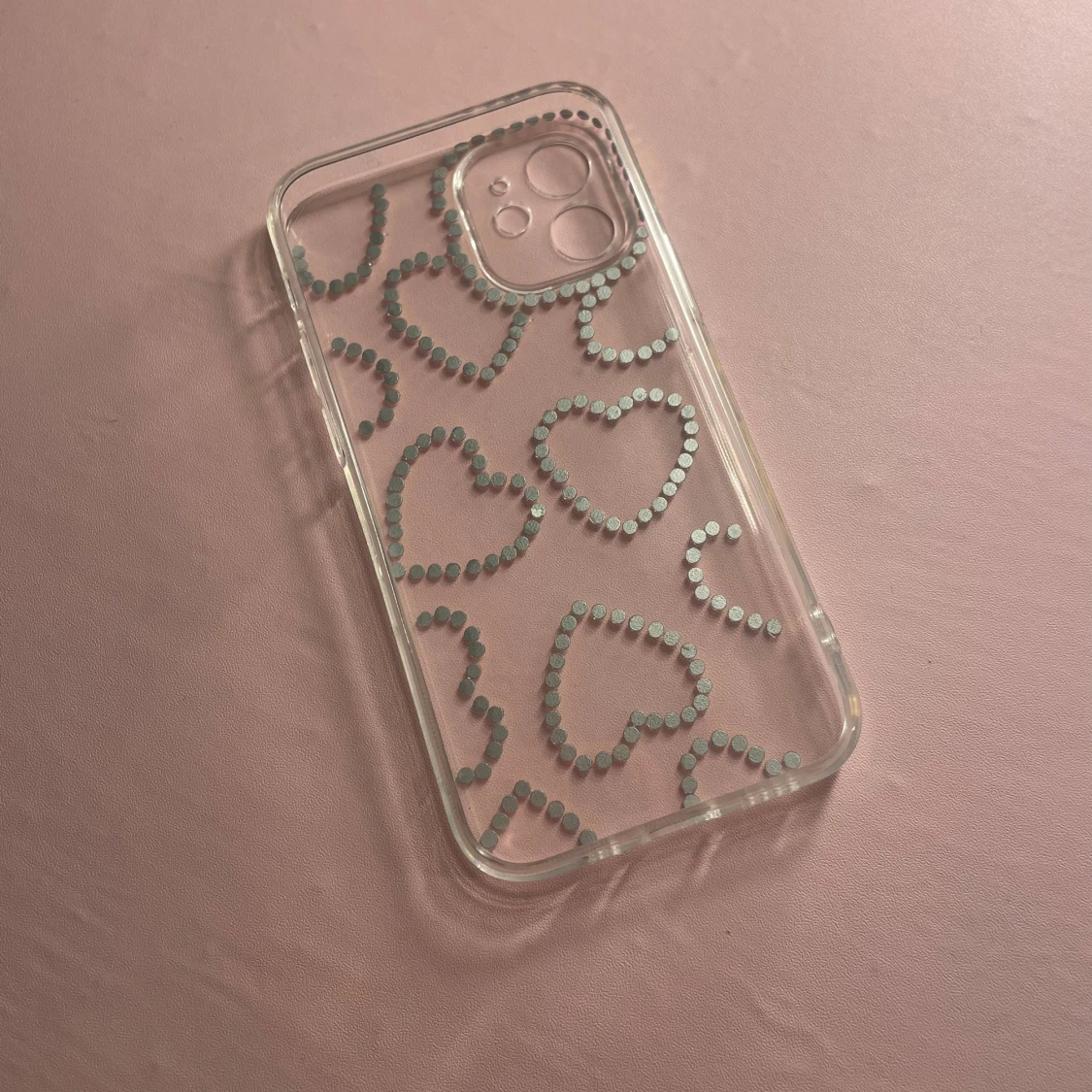 iPhone 12 mini Skal med hjärtformade strasstenar - 1