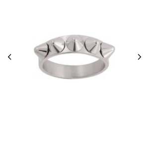 Silvrig ring med nitar - Cool silvrig ring med fem konformade nitar på ovansidan. Ringen har en minimalistisk och edgy design som sticker ut och passar perfekt för dig som gillar att addera lite attityd till din stil.