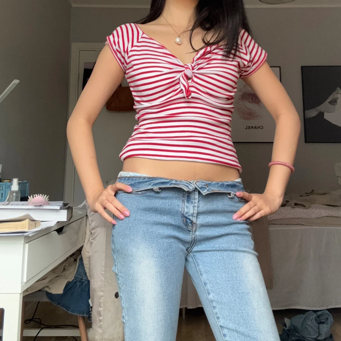 Röd randig topp - 1