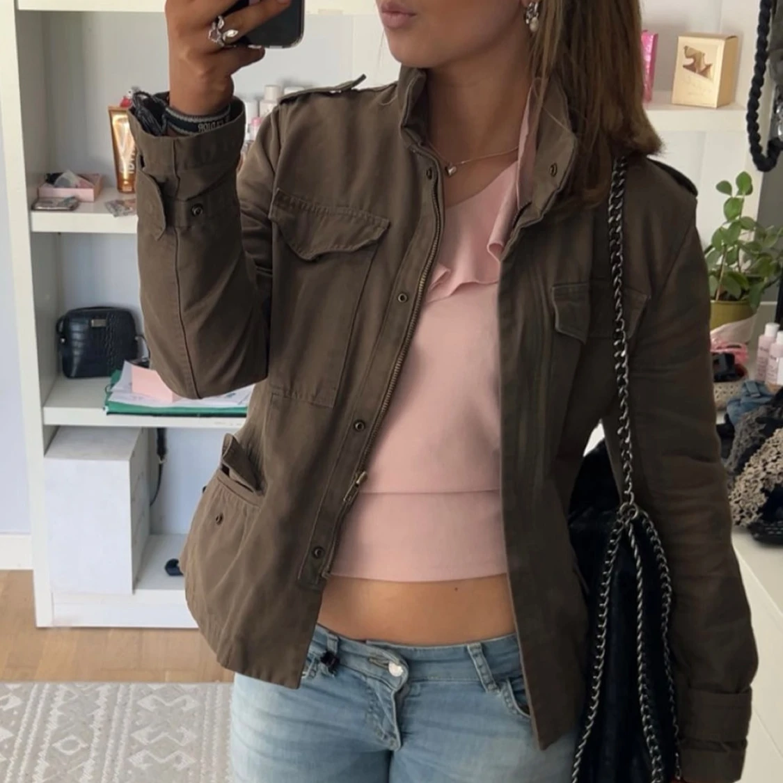 Kahki grön/brun jacka 