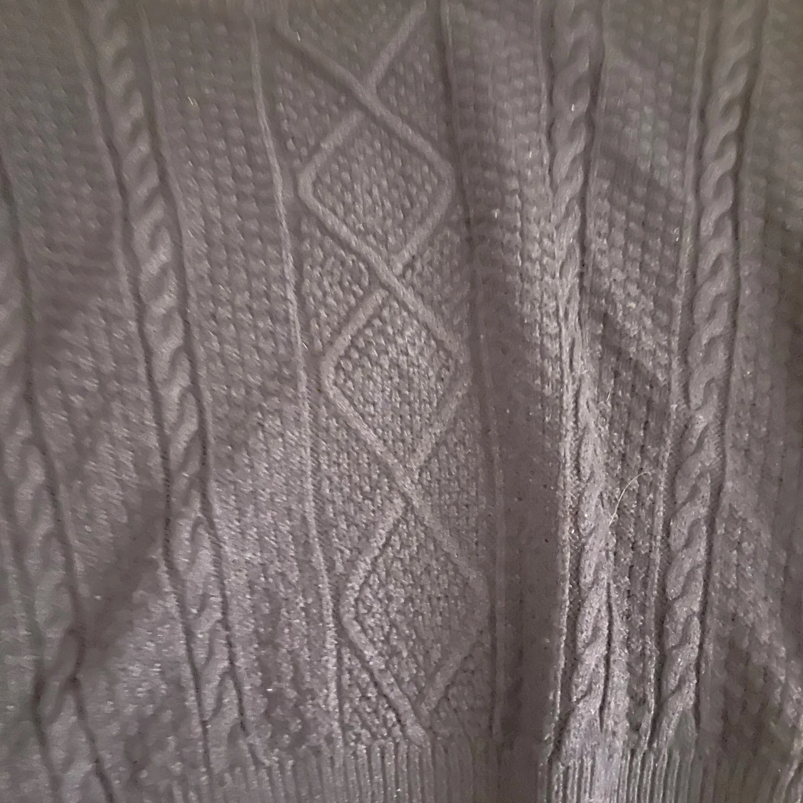 Mörkblå croppad stickad tröja - 3