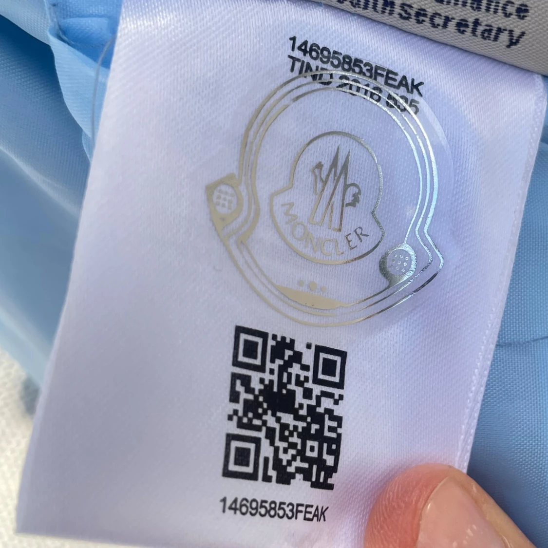 Ljusblå Moncler pufferjacka med huva - 4