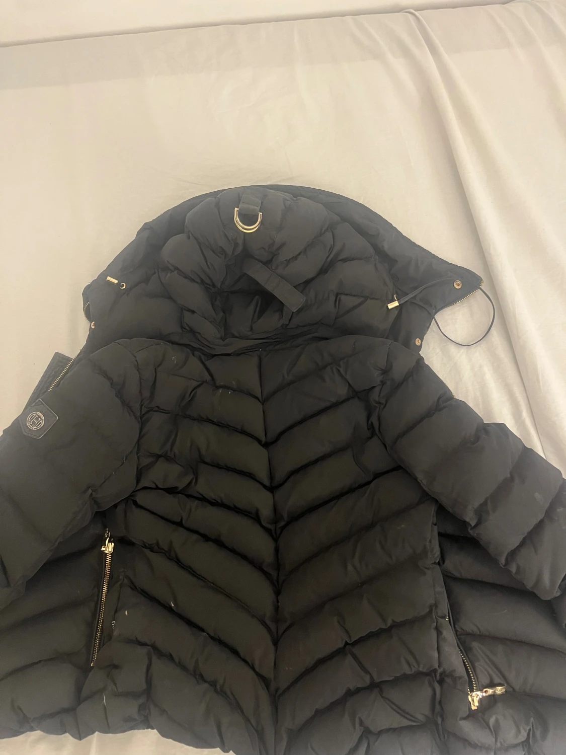 Svart pufferjacka Hollies med leopardfoder - 2