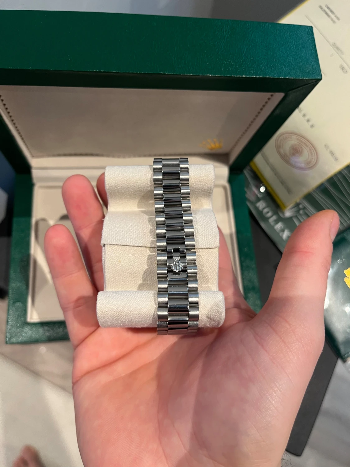 Rolex Day-Date grön urtavla stål - 2