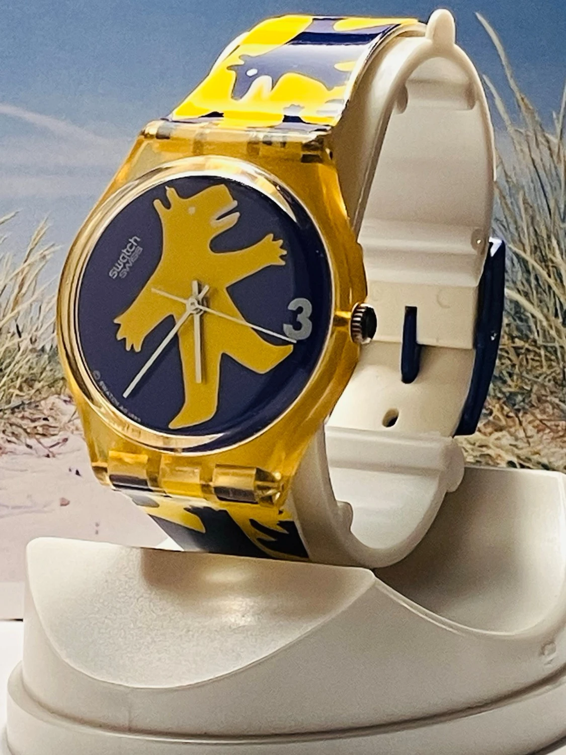 Cool Swatch klocka i Gul&Blå  - 1