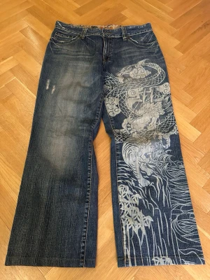 2000‘s Stockton Japanese Baggy Jeans - 10/10 skick, högkvalitativa jeans med många detaljer