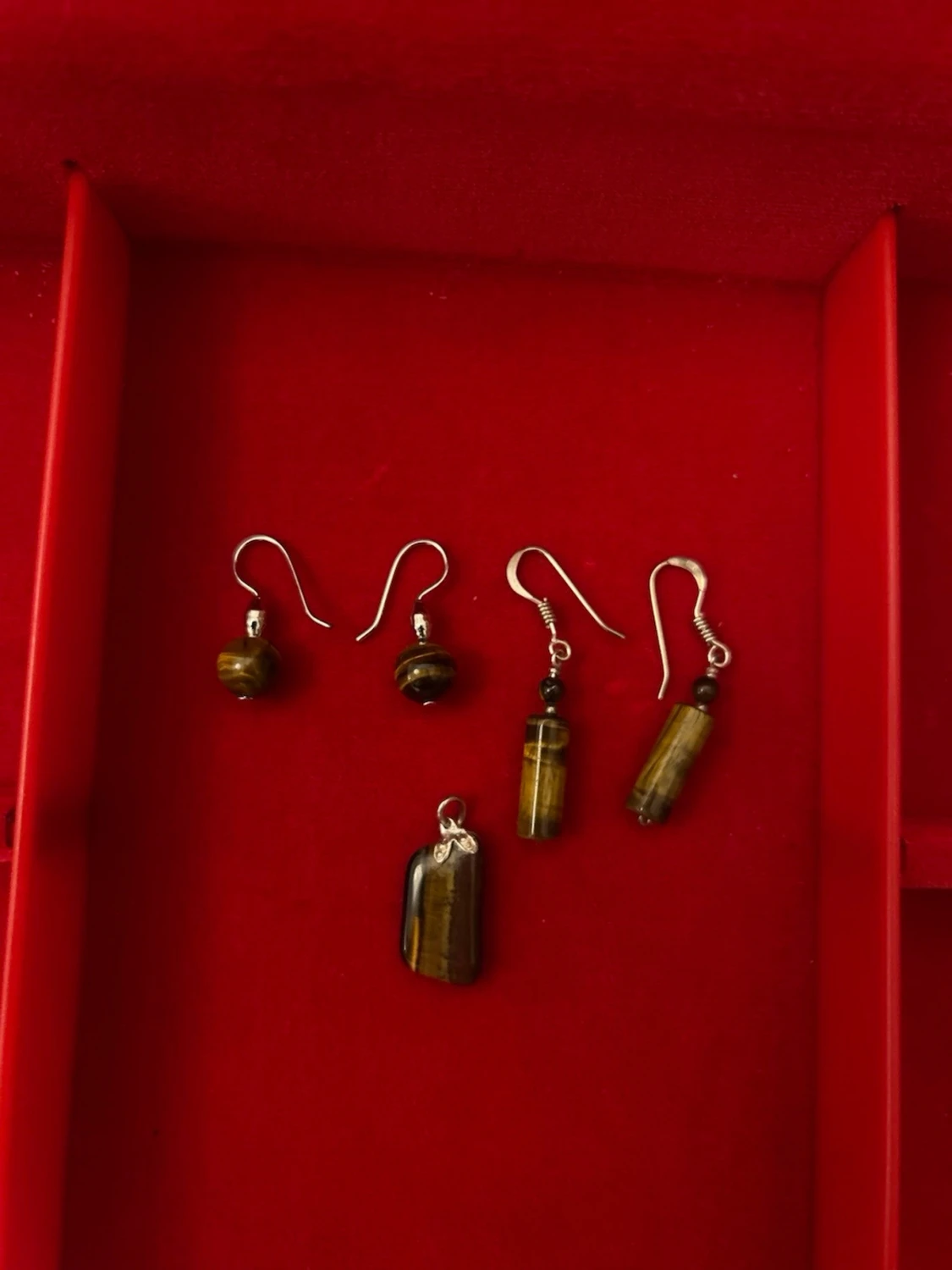 Brun och gul tigrisöga smyckeset - 1