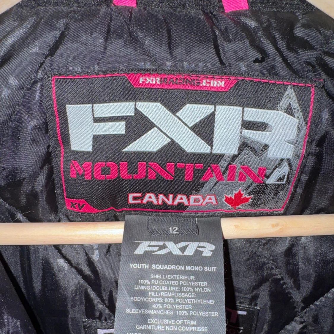 FXR svart och rosa skoteroverall stl 12 (junior) - 2