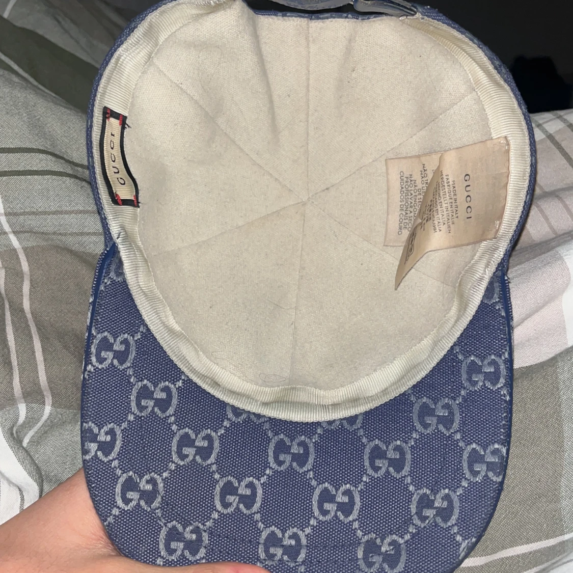 Blå Gucci keps med GG-mönster - 4