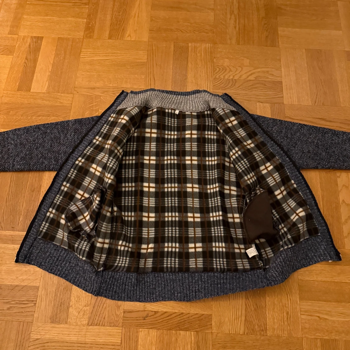 Verni-Grå stickad kofta med dragkedja - 3