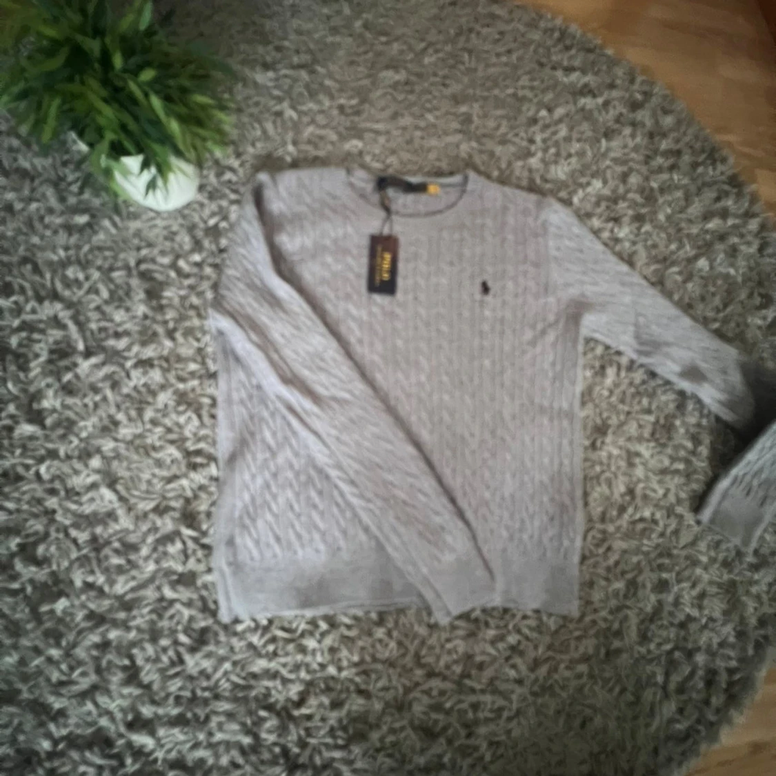 Grå kabelstickad tröja Polo Ralph Lauren