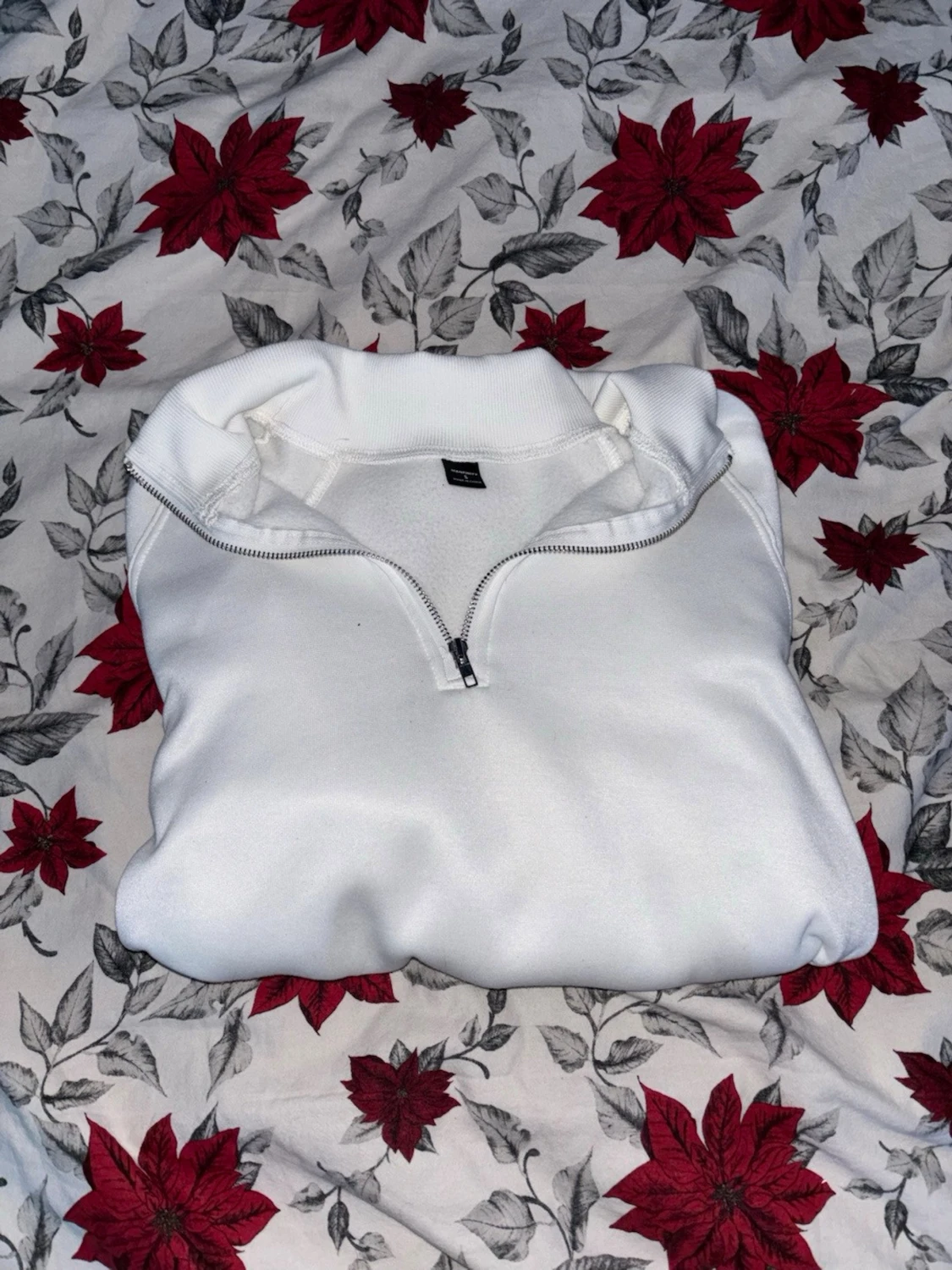 Vit half zip sweatshirt från H&M