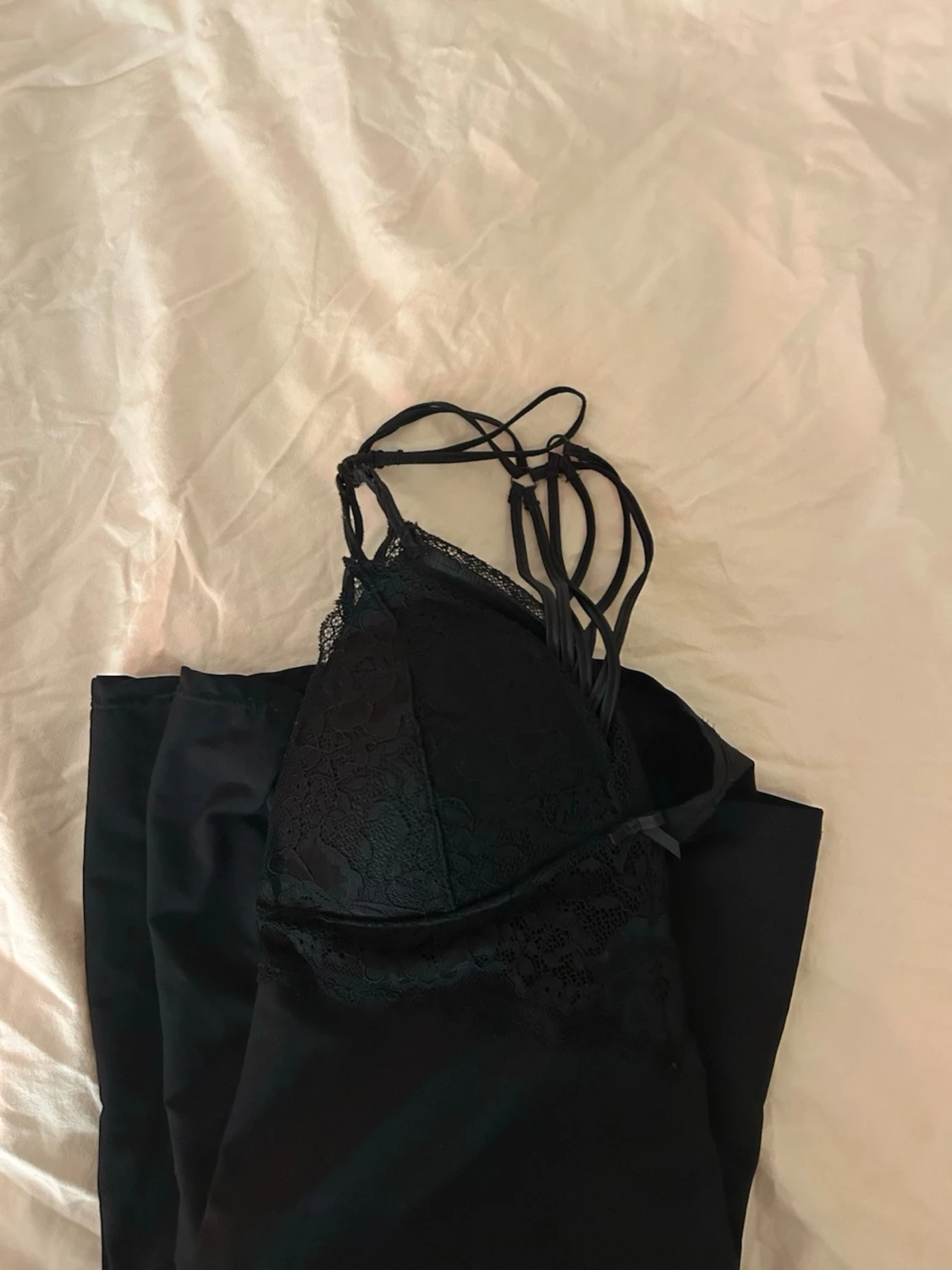 Svart sexig pyjamas spetsklänning - 1