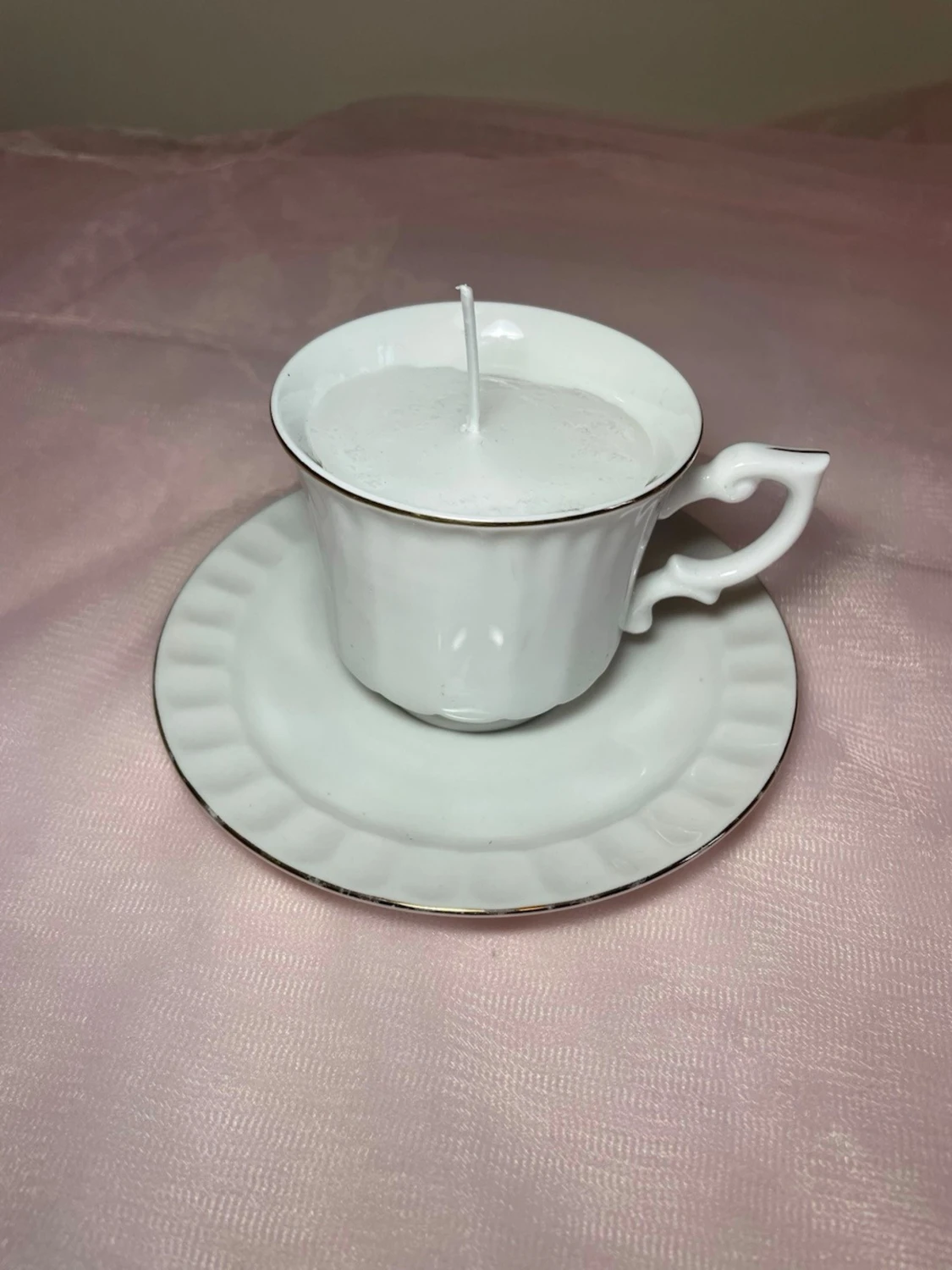 Doftljus i tekopp i en vit färg nr 1  - 2